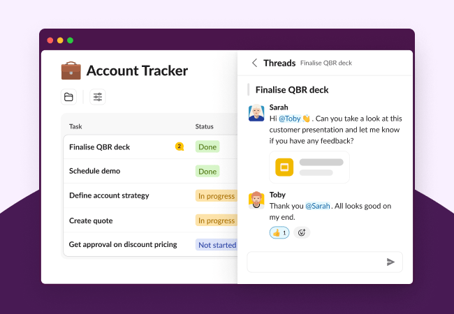Account tracker list for Sales teams