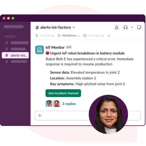 Automated alerts channel for incidents