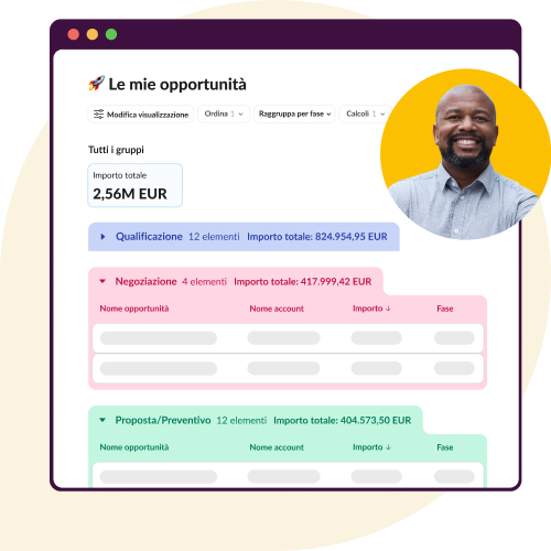 Animazione interfaccia utente di Slack: canale delle opportunità con diversi report generati.