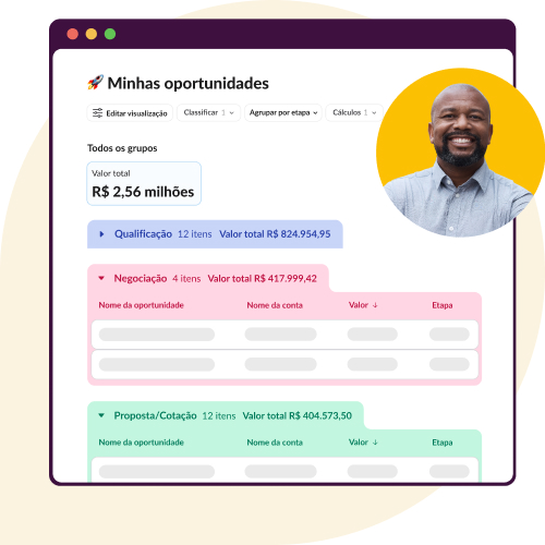 Animação da interface do usuário do Slack: canal de oportunidades com geração de vários relatórios.