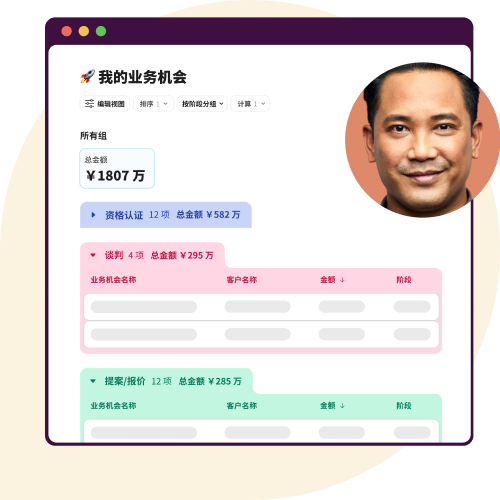 Slack 用户界面动画:业务机会频道,已生成多份报告。
