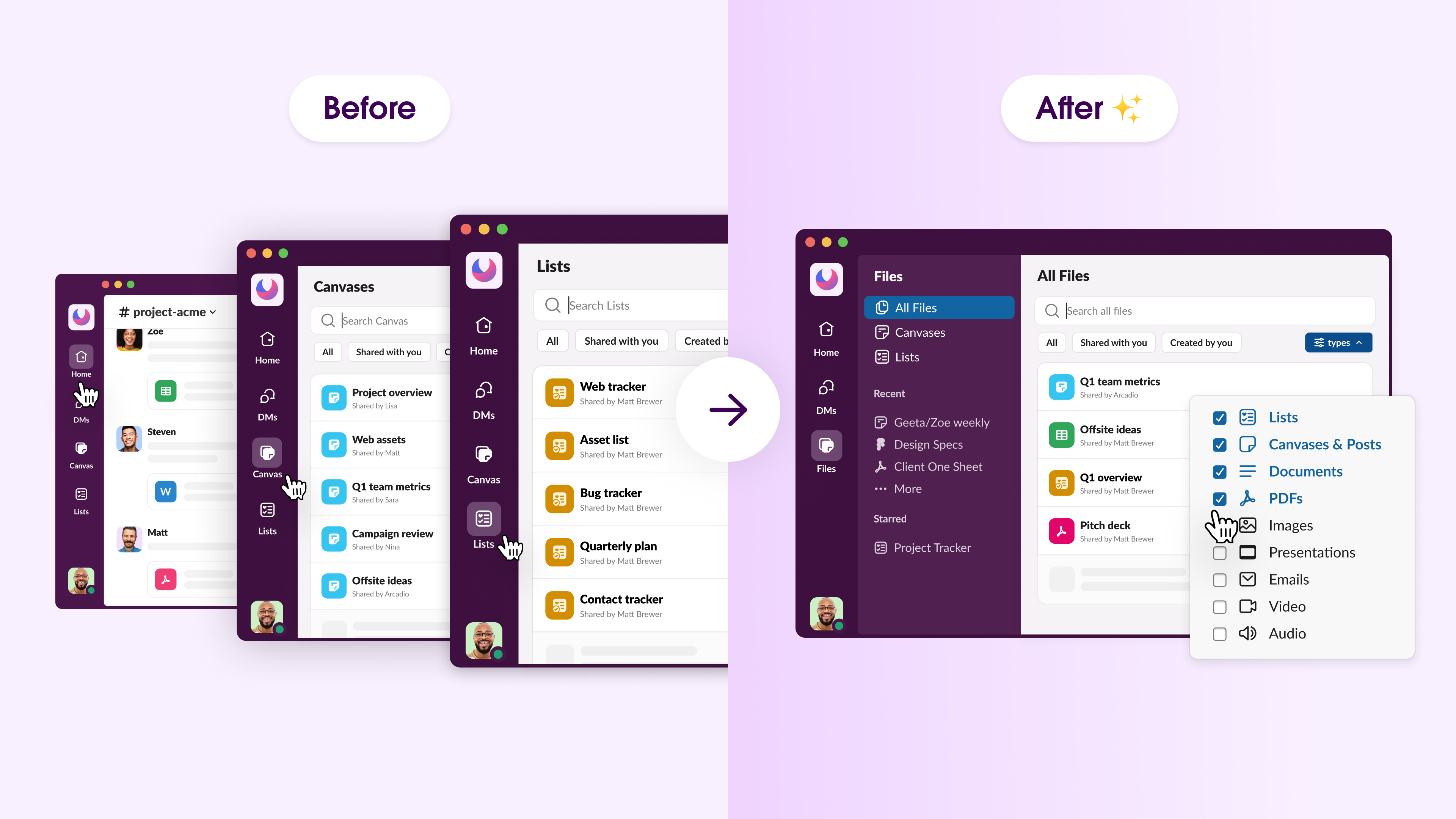 Image showing how users can find all their files in one place instead of multiple windows.