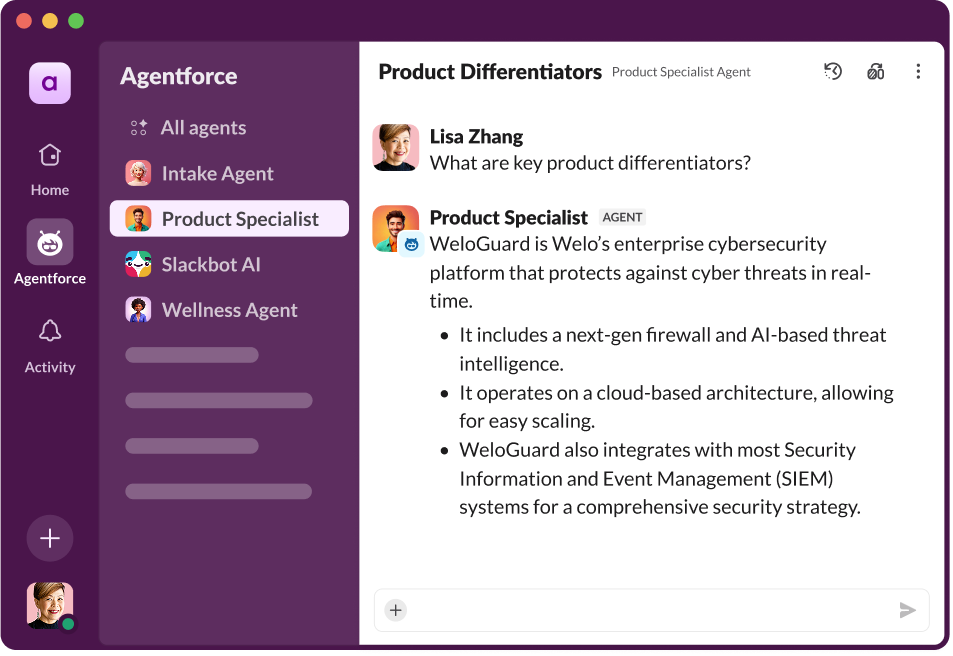 Slack における Agentforce の応答形式の改善
