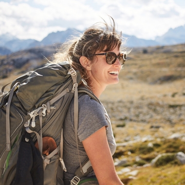 woman backpacking