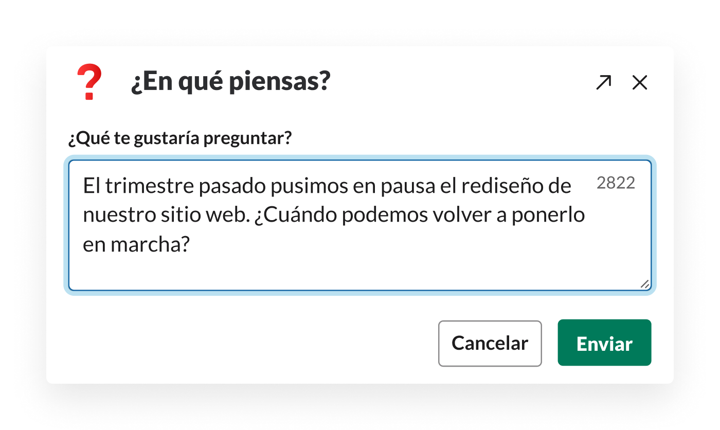 Un colaborador individual le pregunta a un gerente cuándo se priorizará un proyecto, para lo cual utiliza un formulario elaborado con el creador de flujos de trabajo.