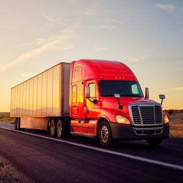 A shipping truck on the highway to represent the MoLo Solutions mission