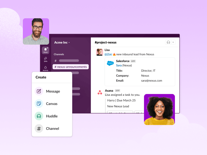 Messages, canvases, huddles, channels and more all exist in Slack