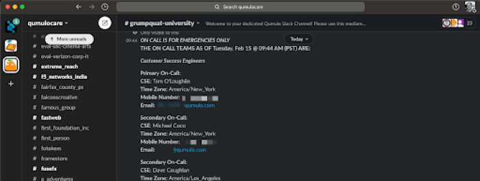Qumulo on-call command