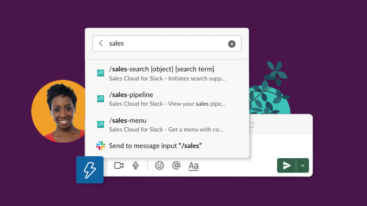 Sales Cloud for Slack shortcuts