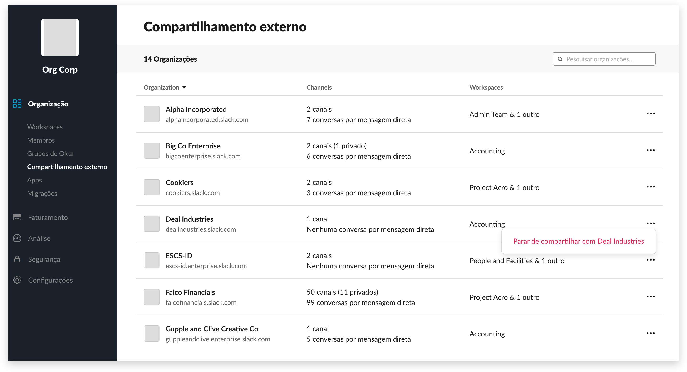 Manage shared channels in the org-level dashboard, if you're on Enterprise Grid