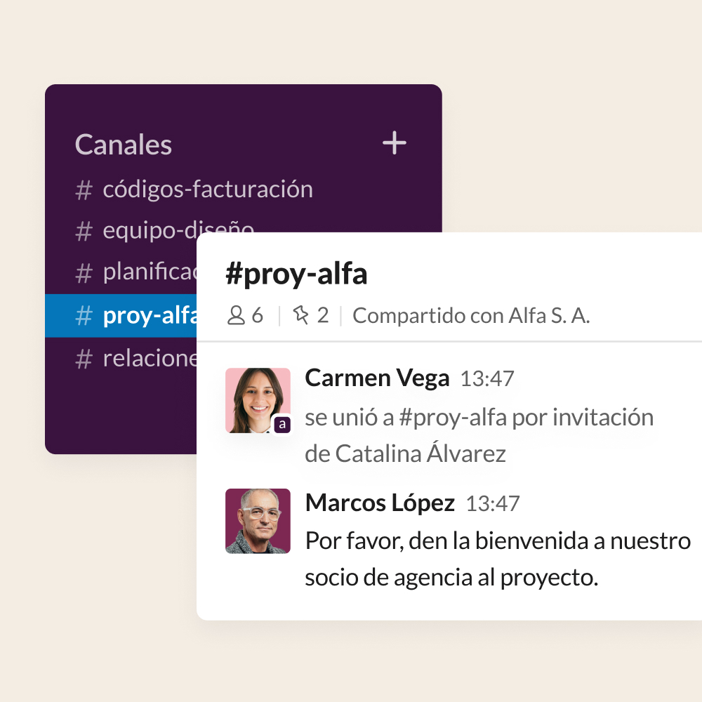 Captura de pantalla de la IU en la que se muestra cómo se agrega a un socio de la agencia a un canal de proyecto compartido