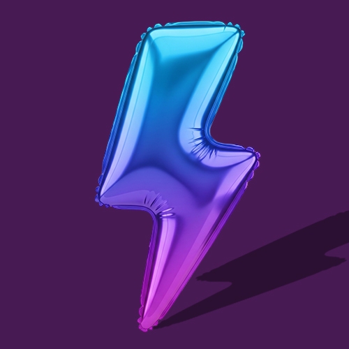 AI tools, symbolized by a lightning bolt shaped balloon