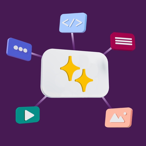 generative ai, represented by ai symbols and more.