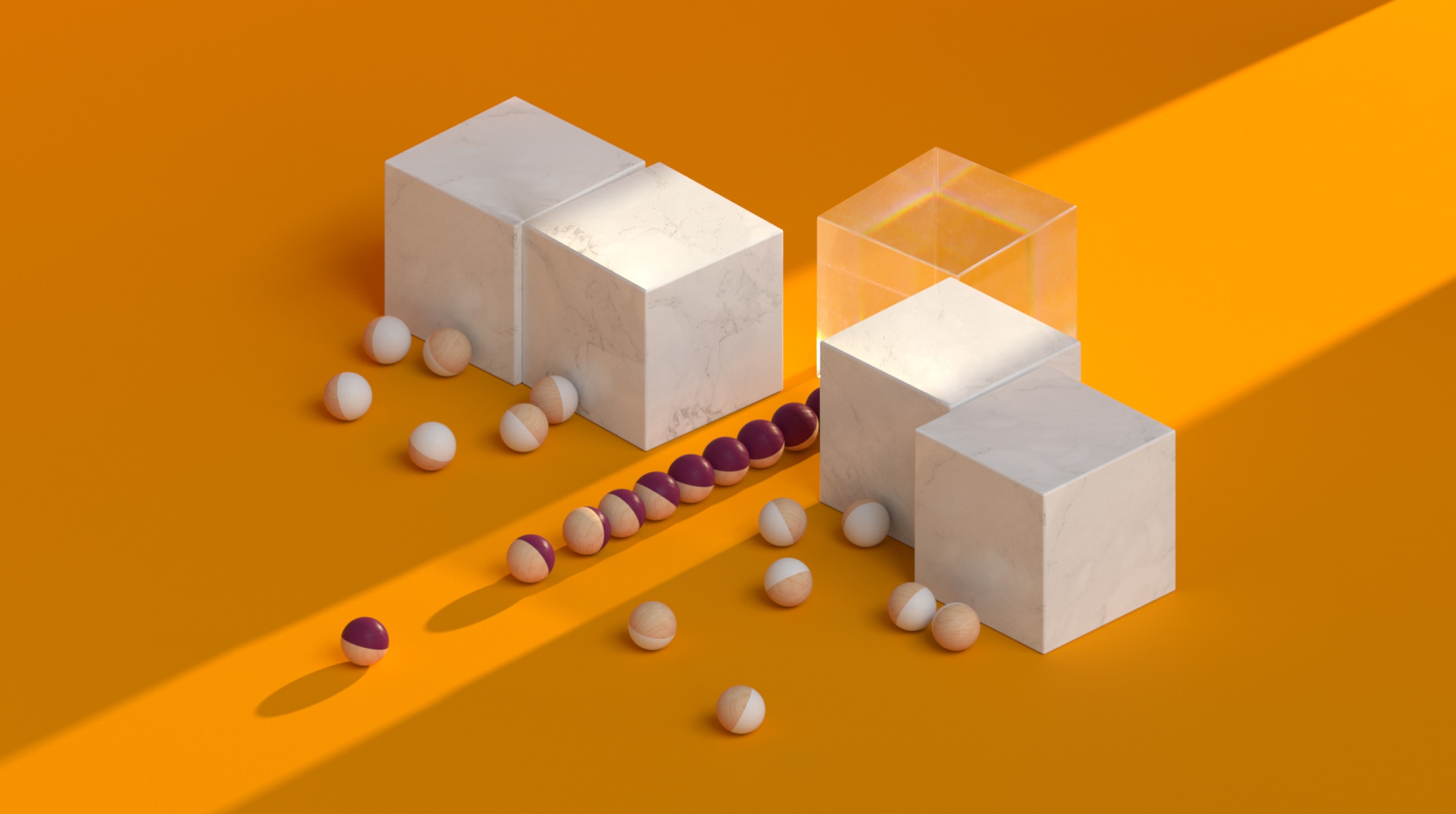 石のブロックの木のボール_hero