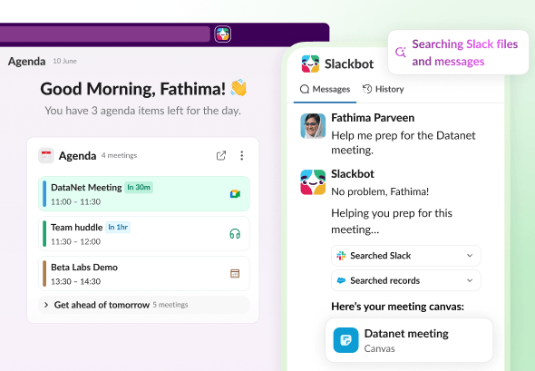 Prep for meetings in Slack