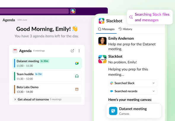 Prep for meetings in Slack