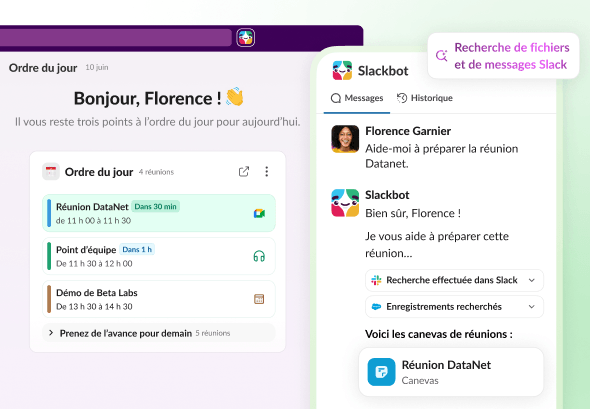 Préparez vos réunions dans Slack