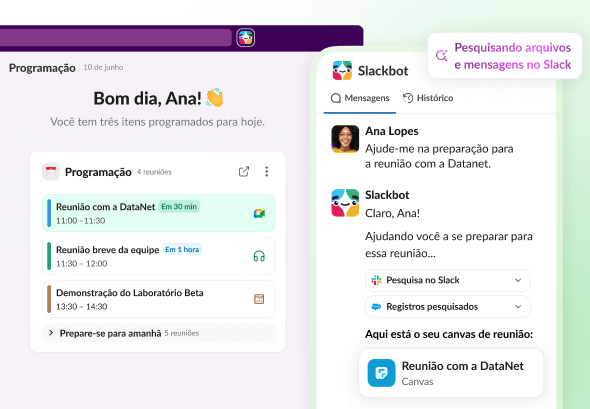 Prepare-se para reuniões no Slack