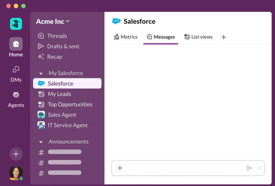 image showing the UX for Slack's AI Sales Agent