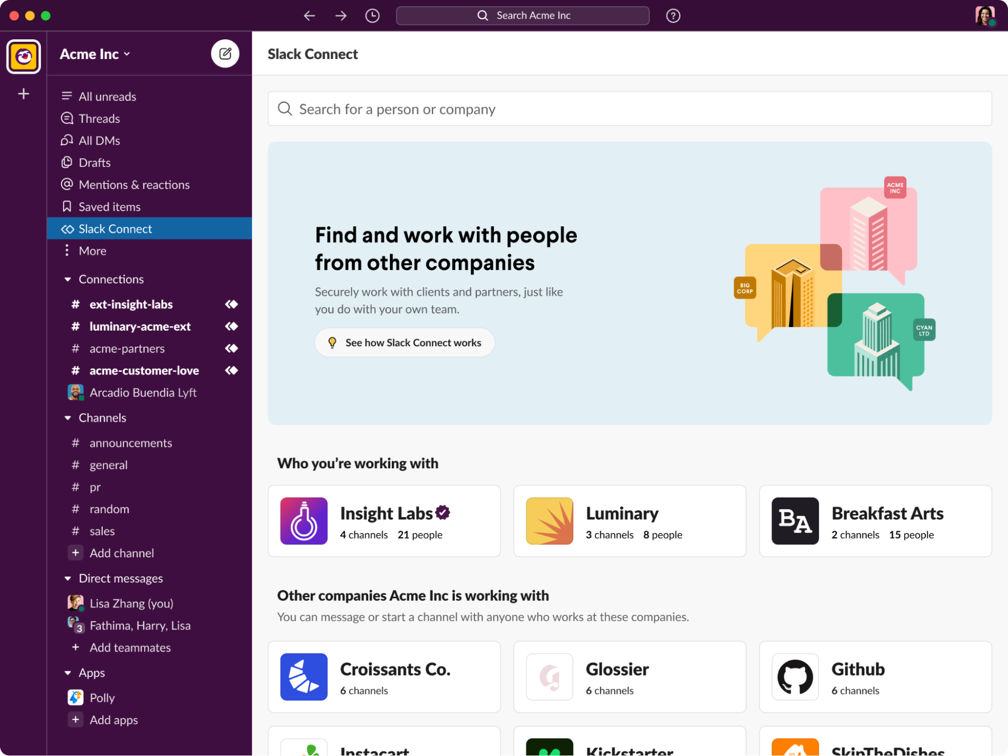 Slack Connect hub